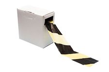 Gocableties Black/Yellow Barrier Tape - 70mm x 500m - Non Adhesive Warning Box Tape Roll