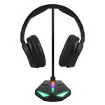 Geekria ABS RGB Headphones Stand for Over-Ear Headphones, Gaming Headset Holder, Desk Display Hanger with Solid Heavy Base Compatible with Sennheiser 202 II, HD598, Sony MDR7506 (Black)