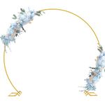 Fomcet 8FT Large Gold Round Backdrop Stand Metal Circle Wedding Balloon Floral Flower Arch Frame for Anniversary Birthday Party Valentine Ceremony Wedding Decorations Thickend Square Tubes