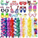 JOYIN Luau Party 12 PCS Eye Glasses and 12 PCS Hawaiian Leis
