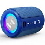 LENRUE Portable Bluetooth Speakers, Wireless Speakers with TWS, IPX5 Waterproof, Colorful Lights, Support Type C and TF Card, Portable for Shower, Travel, Party (Blue)