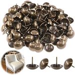 Keadic 100Pcs [ 1" in Diameter ] Antique Upholstery Tacks Furniture Nails Pins Assortment Kit for Upholstered Furniture Cork Board or DIY Projects - Bronze