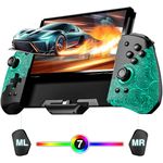 FUNLAB [Luminous Pattern Switch Controller Compatible with Switch/OLED, Luminpad Ergonomic Switch handheld Controller, One-Piece Joypad Controllers Replacement - 7 LED Colors/Turbo/Mapping