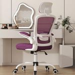 Mimoglad Office Chair, High Back Ergonomic Desk Chair with Adjustable Lumbar Support and Headrest, Swivel Task Chair with flip-up Armrests for Guitar Playing, 5 Years Warranty (Modern, Orchid)