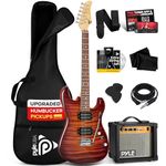 Pyle 39” Electric Guitar Starter Kit- with 10W Amp, Full-Size 6-String, 2 Humbucker Pickups, 3-Way Selector, Classic S-Style Tremolo– Includes Gig Bag, Tuner, Strap, Picks, Extra Strings & Allen Key