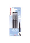 uni-ball UF-222-07 On Point Erasable Ballpoint Black Gel Pens. Premium 0.7mm Rollerball Tip for Super Smooth Handwriting. Easy-Retract Eraser for Secure and Stable Rubbing Out. Pack Of 3