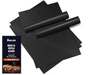 Eenyaa Large Oven Liners - Extra Thick 0.30 mm Heavy Duty Silicone Oven Liners for Fan Assisted Ovens - Reusable Non-Stick Oven Liners for Bottom Of Oven,BBQ Mats,Baking Mat, Oven Protector Sheets (3)