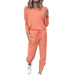 Women's Jogging Suit, Large Sizes, Loungewear Set, Cotton Pyjamas, 2-Piece Pyjamas, Baggy Tracksuit, Girls' Outfit, Spring Sports Suit, Long Tracksuit, Sweatshirt + Jogging Bottoms, Red (watermelon