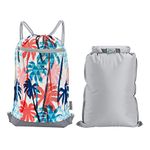 Skog Å Kust GymSak 2-in-1 Drawstring Cinch Bag with Removable Waterproof Dry Bag Palm