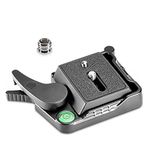 Neewer® Black Aluminum Alloy Quick Release QR Plate Adapter with 1/4"-3/8" Screw and Bubble Lever for DSLR Camera Tripod Monopod Stabilizer Ball Head