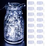 [ 16 Pack ] Fairy Lights Battery Operated String Lights 7 FT/20 LED Mini Twinkle Battery Lights Small Fairy Lights for Mason Jars DIY Wedding Party Christmas Bedroom Decor, [Cool White]