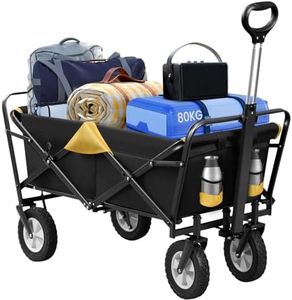 EUGAD Carrello da Giardino Pieghevole Carretto a Mano da Trasporto per Spiaggia Esterni con Impugnatura Telescopica Incluse Portabottiglie Colore Antracite-Giallo 0010HC