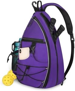 Goloni Pickleball Sling Bag for Men Women, Lightweight Pickleball Backpack with Fence Hook, Large Capacity Pickleball Bag with Anti-Theft Pocket, Water-Resistant for Tennis Padel Sports,Purple
