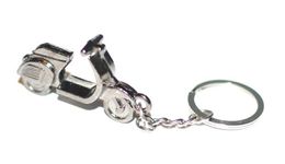 Komonee Scooter Moped Bike Key Chain Metal Silver Motorbike Keychain Mens Womens Keyring