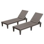 Homall Outdoor Lounge Chairs Set of 2, Quick Assembly & Waterproof Patio Chaise Lounge with Adjustable Backrest for Poolside, Beach, Garden
