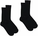 Holeproof Explorer 2 Pairs Men Merino Wool Rib Work Business Crew Socks S10012 (6-10, Black)