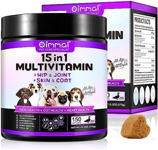 15in1 Multi Vitamins for Dogs Chews Chewables Dog Hip Joint Skin Coat Health Treats Care Multivitamin Supplement Chewables with Probiotic, Pack of 150pcs, for All Ages All Breeds