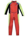 Gogokids Kids Wetsuit - Boys Girls Rash Guard One Piece Thermal Swimsuits 2.5mm Neoprene Diving Snorkelling Suit UV 50+ Sun Protection, Orange M