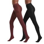 No Nonsense Women's Super Opaque Control-Top Tights, Black/Port Royale, Extra Large