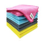 SOFTSPUN Microfiber Cloth 8 pcs 40x40 cms 280 GSM Multicolour! Thick Lint & Streak-Free Multipurpose Cloths Automotive Microfibre Towels for Car Bike Cleaning Polishing Washing & Detailing.