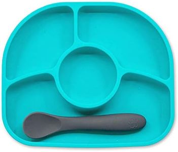 bbluv - Yümi - Anti-Spill Silicone Suction Plate & Spoon Set (Aqua)