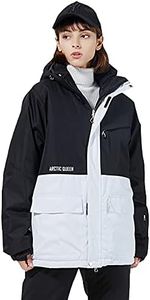 Snowverb Winter Warm Waterproof Skiing Jacket Snowboard Coat with Hood Outdoor Snow Ski Jackets (as1, alpha, s, regular, regular, Black/White)