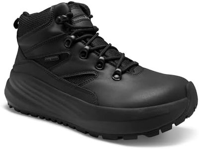 OrthoComfoot Men's Wide Tactical Work Boots, Contoured Heel Cup & Arch Support, Slip Resistant Outdoor Hunting Boots, Color Black, Size 10.5