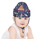 HUG PUPPY Baby Safety Helmet Infant Toddler Helmet,Baby Head Protector for Safety 6 to 18 Months Adjustable Protective Cap Child Safety Head Guard (DARK-BLUE-ROCKET-KIS-HELMET)