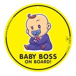 Baby Moo Baby On Board Sticker-Weatherproof Car Decal-Adorable Design for Maximum Attention-Enhance Road Visibility&Safety-Easy Application&Residue-Free Removal-(Boss)