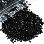 qiipii 5000PCS 4mm Black Resin Rhinestones for Crafts Pure Black Flatback Jelly Rhinestones Bulk SS16 Non-Hotfix Dark Black Stones Diamonds Crystals Gems for Mugs Tumblers Bottles DIY Crafts Décor