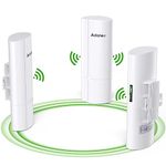 3PCS WiFi Bridges Kit,Point to 2 Point Gigabit Wireless Bridges Outdoor for Network Expansion, 5.8G Long Range High Speed WiFi to Ethernet CPE with 1000Mbps LAN Port, 16dBi 3Km (3 Pack)