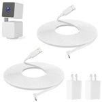 Uogw 2 Pack 30FT Power Adapter and Power Extension Cable Compatible with WYZE Cam Pan V3, USB to 90 Degree Micro USB Cable,L-Shaped Flat Power Charging Cord,5V/2A Outdoor Power Adapter (White)