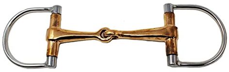CHALLENGER Equine Stainless Steel D-Ring Snaffle Copper Mouth Horse Bit Tack 35444E