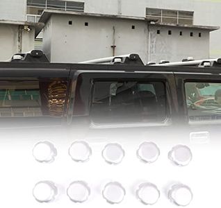 Qiosreui Roof Rack Knob Cover, Aluminum Roof Rack Screw Trim Cap Cover Fit for Hummer H2 2003-2009, Roof Rack Cross Bar Rail Screw Trim Cap, 10PCS