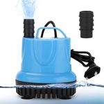 HASTHIP® 60W Submersible Water Pump,3200L/H Aquarium Water Pump for Changing with Bottom Suction Cups,Low Level Submersible for Aquarium Koi Ponds and Fountains