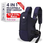 Ashraya Baby Carrier Bag, Baby Holder For New Born, Baby Carrier Bag For 0 To 3 Year Baby,4 In 1 Comfortable And Adjustable Bag With An Solution For Baby Up To 3 Years (Navy Blue), Infant