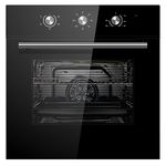 Cookology COF600BK 60cm Black Built-in Single Electric Fan Forced Oven & timer