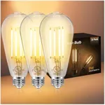 DAYBETTER Vintage LED Edison Bulbs 60 Watt Equivalent, ST58 Antique LED Filament Light Bulbs, Dimmable Led Bulb with E26 Medium Base, Warm White 2700K for Ceiling, Brightness 8W, 800LM, 3 Packs