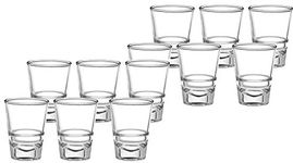 Pure Source India Shot Glass Set of 12 Pieces, Clear, 30 ml (Heavy Base)