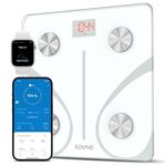 RENPHO Body Fat Scale Bluetooth, Digital Body Weight Bathroom Scales Weighing Scale with Smart BMI Scale, Body Composition Monitors with Smartphone App, Elis 1, White