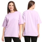 SILLYSTYLE Lavender Solid Color Oversized Tshirt for Women and Men Lilac Drop Shoulder Unisex Baggy Loose Fit T-Shirts (Small, Lavender)