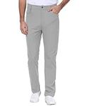 TBMPOY Men's Stretch Golf Pants Lightweight Quick Dry Work Casual Dress Pants with 3 Pockets CA Light Grey 36