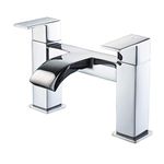 Bath Mixer tap,Luckyhome Waterfall Tub Taps Square Bathroom Bath Tap Brass Mixers Faucet Chrome