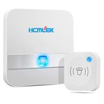 Hcmlek Wireless Doorbell Outdoor Waterproof 300 m Range Doorbell Wireless Set IP55 Front Door Bell with 1 Receiver for Outdoor, Front Door, Home, Shop, Office House Bell