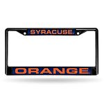 NCAA Rico Industries Laser Cut Inlaid Standard Chrome License Plate Frame, Syracuse Orange