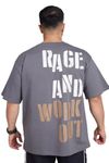 FUAARK Rage Oversized Sports and Gym T-Shirt for Men (Charcoal, M)