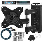 Cheetah Mounts ALAMB Articulating Arm (15” Extension) TV Wall Mount Bracket for 12-24” TVs and Displays up to VESA 100 and up to 40lbs, Including a 10’ Twisted Veins HDMI Cable