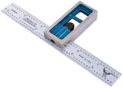 Precision Double Square - 6” 4R Metal Ruler for Metal Working and Fabrication, Carpentry, Woodworking and More PEC Tools, Reads 1/32",1/64",1/8"、1/16", Made in USA