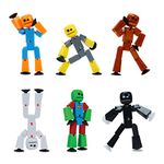 Zing Stikbot 6 Pack, Set of 6 Stikbot Collectable Action Figures, Create Stop Motion Animation