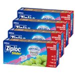 Ziploc Slider Storage Bags gallon, 4 Pack, 26 Ct (104 Total Bags)(Plastic, Transparent)